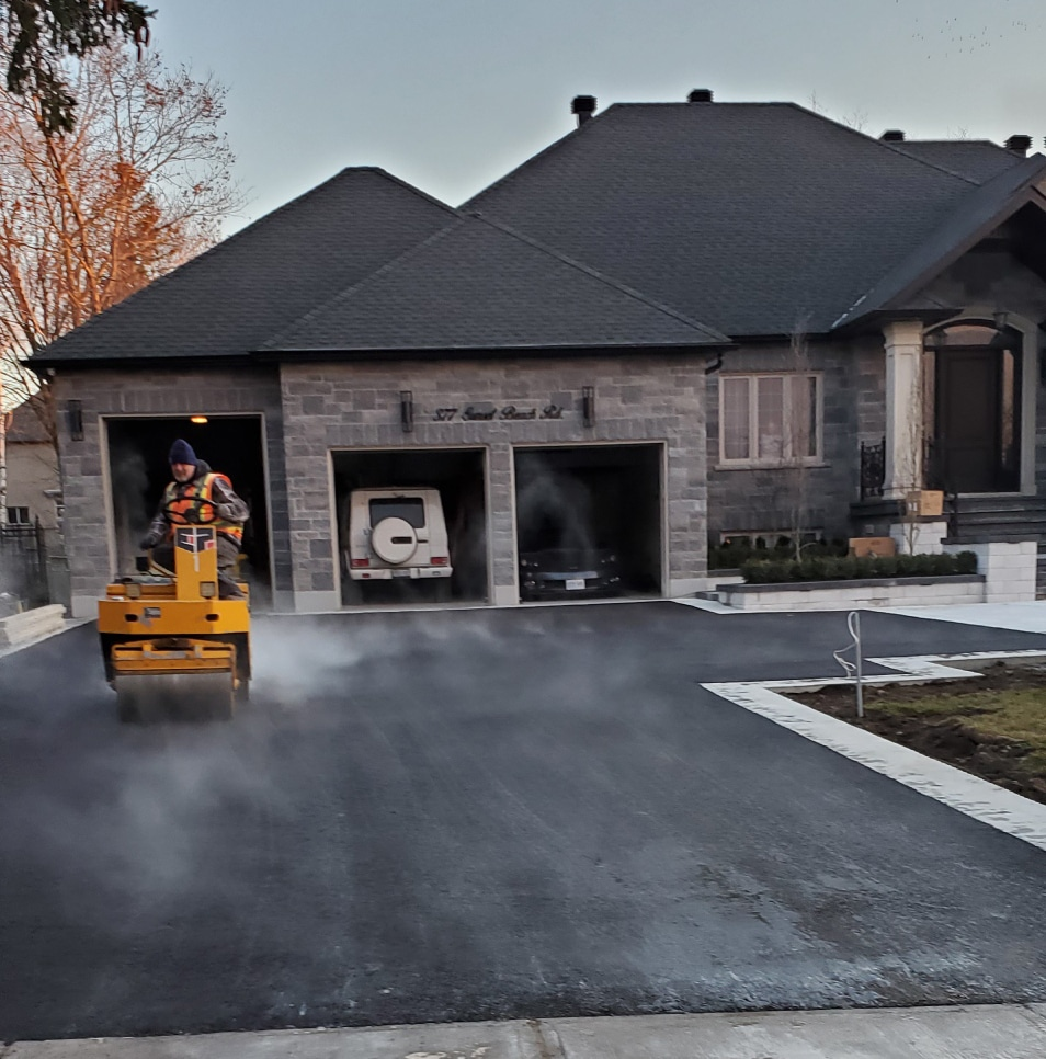 Completed driveway paving project